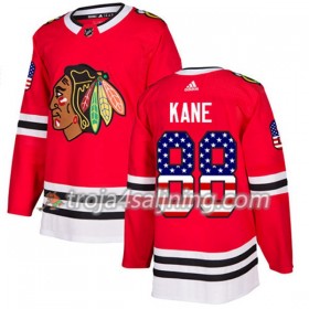 Chicago Blackhawks tröja Patrick Kane 88 Röd USA Flag Fashion 2017-2018 Adidas Authentic - NHL Tröjor Herr